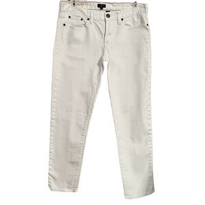 J. Crew Factory Toothpick Cropped Stretch White Denim Size 30